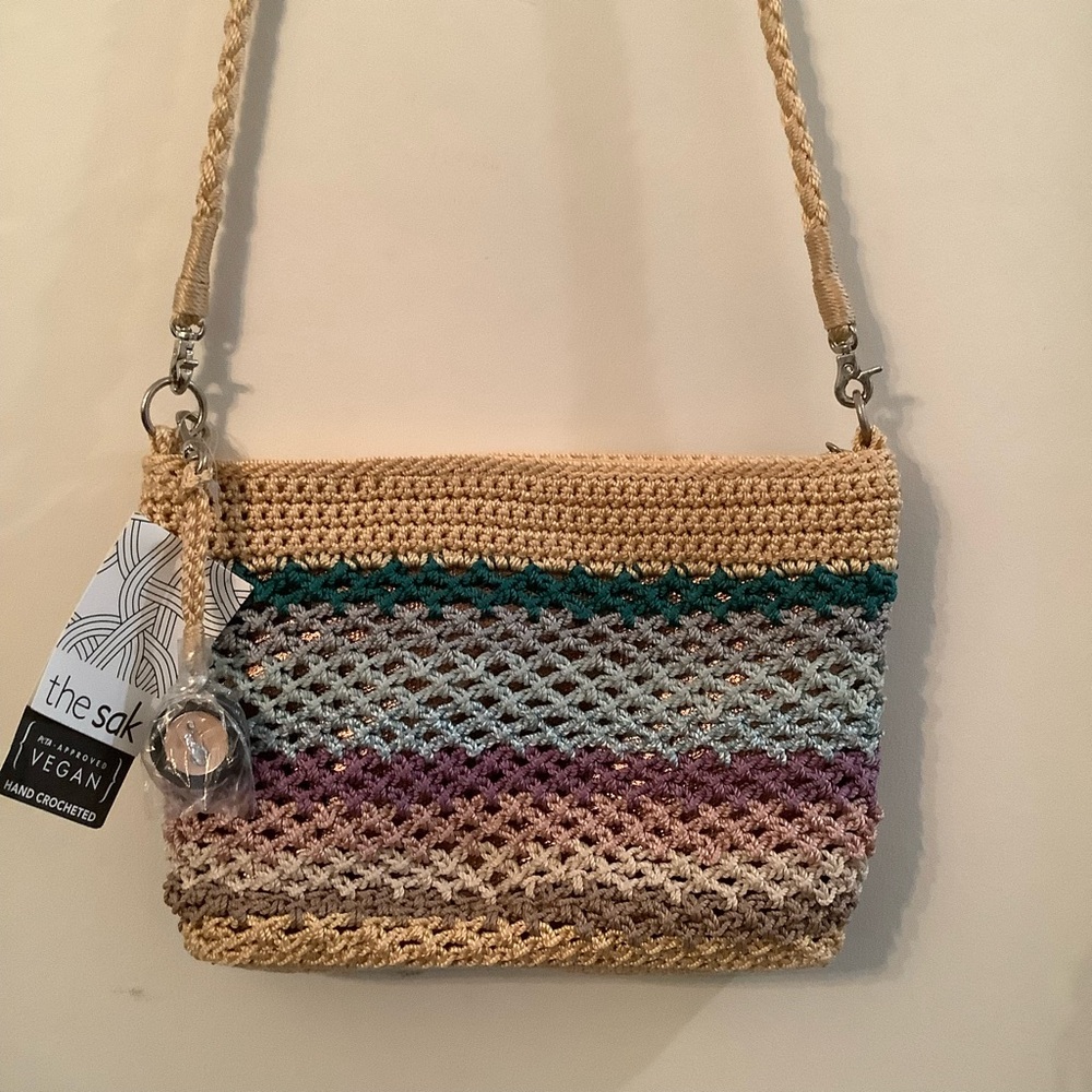 The Sak Hand Crocheted Soft Watercolor Rattan Crossbody NWT 🎁🎁Vegan